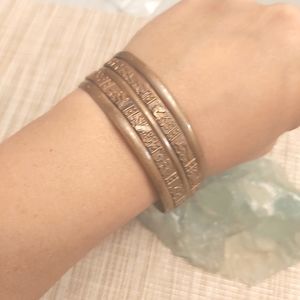 Vintage handcrafted brass armor tribal cuff bracelet